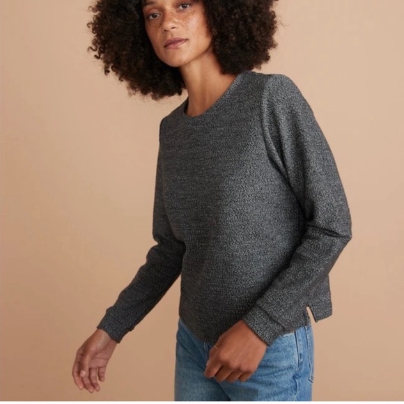 Marine Layer Textured Boxy Sweater in Anthracite Color - Size Large - Picture 2 of 10